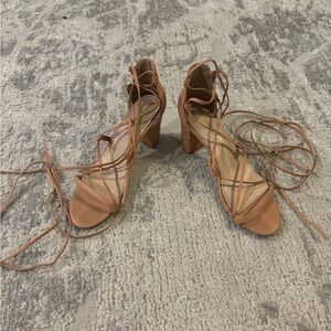 Elegant Tan Strappy Heels